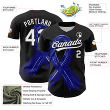 Загрузить изображение в средство просмотра галереи, Custom Black White-Royal 3D Colorectal Cancer Ribbon Authentic Baseball Jersey