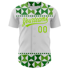 Загрузить изображение в средство просмотра галереи, Custom White Neon Green 3D Gallbladder And Bile Duct Cancer Ribbon Authentic Baseball Jersey