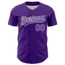 Загрузить изображение в средство просмотра галереи, Custom Purple White 3D Gastric Cancer Ribbon Authentic Baseball Jersey