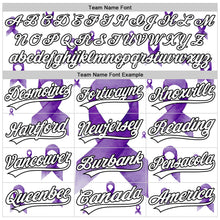 Загрузить изображение в средство просмотра галереи, Custom White Purple-Black 3D Gynecological Cancer Ribbon Authentic Baseball Jersey