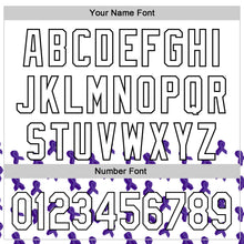 Загрузить изображение в средство просмотра галереи, Custom White Purple-Black 3D Gynecological Cancer Ribbon Authentic Baseball Jersey