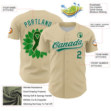 Загрузить изображение в средство просмотра галереи, Custom Cream Kelly Green-White 3D Liver Cancer Ribbon Authentic Baseball Jersey