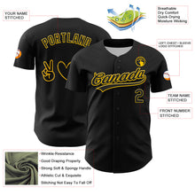 Laden Sie das Bild in den Galerie-Viewer, Custom Black Yellow 3D Childhood Cancer Gold Ribbon Authentic Baseball Jersey