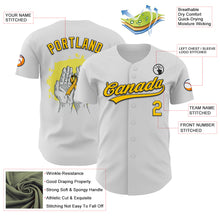 Загрузить изображение в средство просмотра галереи, Custom White Yellow-Black 3D Childhood Cancer Gold Ribbon Authentic Baseball Jersey