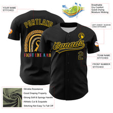 Laden Sie das Bild in den Galerie-Viewer, Custom Black Yellow 3D Childhood Cancer Gold Ribbon Authentic Baseball Jersey