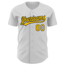 Загрузить изображение в средство просмотра галереи, Custom White Yellow-Black 3D Childhood Cancer Gold Ribbon Authentic Baseball Jersey