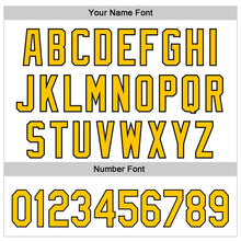 Загрузить изображение в средство просмотра галереи, Custom White Black Pinstripe Yellow 3D Childhood Cancer Gold Ribbon Authentic Baseball Jersey