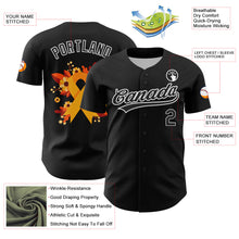 Laden Sie das Bild in den Galerie-Viewer, Custom Black Yellow-White 3D Childhood Cancer Gold Ribbon Authentic Baseball Jersey