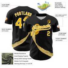 Загрузить изображение в средство просмотра галереи, Custom Black Yellow-White 3D Childhood Cancer Gold Ribbon Authentic Baseball Jersey