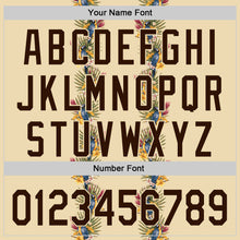 Загрузить изображение в средство просмотра галереи, Custom Cream Brown 3D Tropical Hawaii Palm Tree And Bird Authentic Baseball Jersey