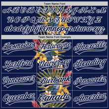 Загрузить изображение в средство просмотра галереи, Custom Navy White 3D Tropical Hawaii Palm Tree And Bird Authentic Baseball Jersey