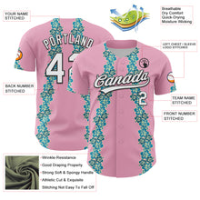 Загрузить изображение в средство просмотра галереи, Custom Light Pink White-Black 3D Tropical Hawaii Flower Authentic Baseball Jersey