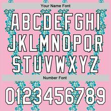 Загрузить изображение в средство просмотра галереи, Custom Light Pink White-Black 3D Tropical Hawaii Flower Authentic Baseball Jersey