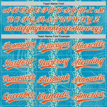 Загрузить изображение в средство просмотра галереи, Custom Sky Blue Orange-White 3D Tropical Hawaii Jungle Leaves And Flower Authentic Baseball Jersey