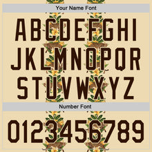 Загрузить изображение в средство просмотра галереи, Custom Cream Brown 3D Tropical Hawaii Jungle Plant And Leopard Authentic Baseball Jersey