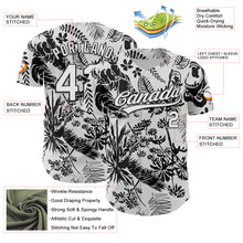 Загрузить изображение в средство просмотра галереи, Custom White Black 3D Tropical Hawaii Jungle Plant Authentic Baseball Jersey