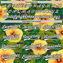 Load image into Gallery viewer, Custom Green White-Black 3D Tropical Hawaii Jungle Leaves And Flower Authentic Baseball Jersey