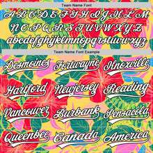 Загрузить изображение в средство просмотра галереи, Custom Red White-Black 3D Tropical Hawaii Jungle Leaves And Flower Authentic Baseball Jersey