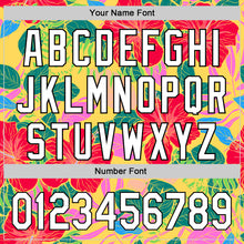 Загрузить изображение в средство просмотра галереи, Custom Red White-Black 3D Tropical Hawaii Jungle Leaves And Flower Authentic Baseball Jersey