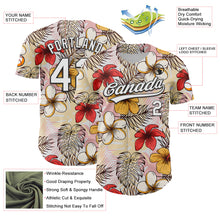 Загрузить изображение в средство просмотра галереи, Custom White Black 3D Tropical Hawaii Jungle Leaves And Flower Authentic Baseball Jersey