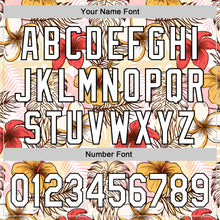 Загрузить изображение в средство просмотра галереи, Custom White Black 3D Tropical Hawaii Jungle Leaves And Flower Authentic Baseball Jersey