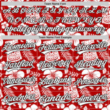 Загрузить изображение в средство просмотра галереи, Custom Red White-Black 3D Tropical Hawaii Jungle Leaves Flower And Tiki Mask Authentic Baseball Jersey