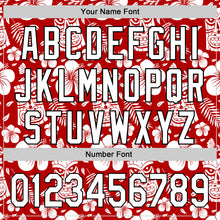 Загрузить изображение в средство просмотра галереи, Custom Red White-Black 3D Tropical Hawaii Jungle Leaves Flower And Tiki Mask Authentic Baseball Jersey