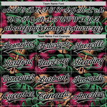 Загрузить изображение в средство просмотра галереи, Custom Black White 3D Tropical Hawaii Jungle Leaves And Flower Authentic Baseball Jersey