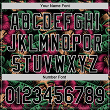 Загрузить изображение в средство просмотра галереи, Custom Black White 3D Tropical Hawaii Jungle Leaves And Flower Authentic Baseball Jersey