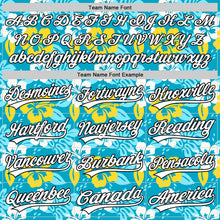 Загрузить изображение в средство просмотра галереи, Custom Lakes Blue White-Black 3D Tropical Hawaii Jungle Leaves And Flower Authentic Baseball Jersey