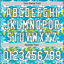 Загрузить изображение в средство просмотра галереи, Custom Lakes Blue White-Black 3D Tropical Hawaii Jungle Leaves And Flower Authentic Baseball Jersey