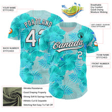 Загрузить изображение в средство просмотра галереи, Custom Lakes Blue White-Black 3D Tropical Hawaii Jungle Leaves And Flower Authentic Baseball Jersey