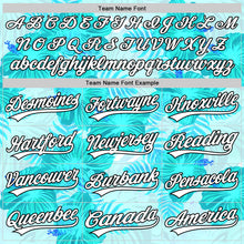 Загрузить изображение в средство просмотра галереи, Custom Lakes Blue White-Black 3D Tropical Hawaii Jungle Leaves And Flower Authentic Baseball Jersey