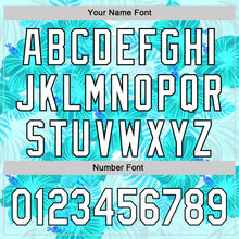 Загрузить изображение в средство просмотра галереи, Custom Lakes Blue White-Black 3D Tropical Hawaii Jungle Leaves And Flower Authentic Baseball Jersey