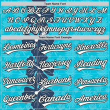 Laden Sie das Bild in den Galerie-Viewer, Custom Lakes Blue White-Black 3D Tropical Hawaii Jungle Leaves And Flower Authentic Baseball Jersey