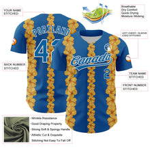 Laden Sie das Bild in den Galerie-Viewer, Custom Blue White 3D Tropical Hawaii Flower Authentic Baseball Jersey