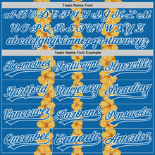 Laden Sie das Bild in den Galerie-Viewer, Custom Blue White 3D Tropical Hawaii Flower Authentic Baseball Jersey