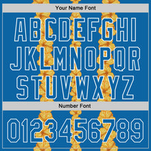 Laden Sie das Bild in den Galerie-Viewer, Custom Blue White 3D Tropical Hawaii Flower Authentic Baseball Jersey