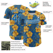 Charger l'image dans la galerie, Custom Blue White 3D Tropical Hawaii Flower Authentic Baseball Jersey