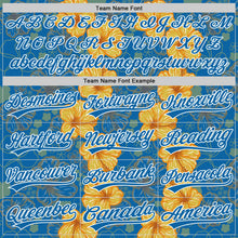 Charger l'image dans la galerie, Custom Blue White 3D Tropical Hawaii Flower Authentic Baseball Jersey