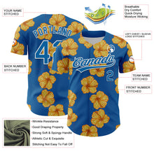 Загрузить изображение в средство просмотра галереи, Custom Blue White 3D Tropical Hawaii Flower Authentic Baseball Jersey