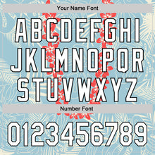 Laden Sie das Bild in den Galerie-Viewer, Custom Shadow Blue White-Black 3D Tropical Hawaii Leaves And Flower Authentic Baseball Jersey