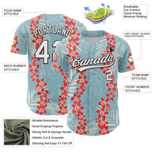 Laden Sie das Bild in den Galerie-Viewer, Custom Shadow Blue White-Black 3D Tropical Hawaii Leaves And Flower Authentic Baseball Jersey