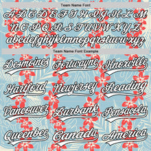 Laden Sie das Bild in den Galerie-Viewer, Custom Shadow Blue White-Black 3D Tropical Hawaii Leaves And Flower Authentic Baseball Jersey