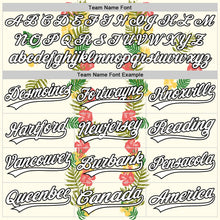 Laden Sie das Bild in den Galerie-Viewer, Custom White Black 3D Tropical Hawaii Leaves And Flower Authentic Baseball Jersey