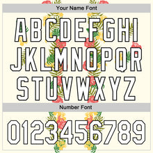 Laden Sie das Bild in den Galerie-Viewer, Custom White Black 3D Tropical Hawaii Leaves And Flower Authentic Baseball Jersey