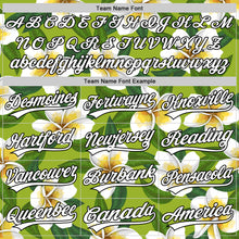 Загрузить изображение в средство просмотра галереи, Custom Green White-Black 3D Tropical Hawaii Jungle Leaves And Flower Authentic Baseball Jersey