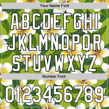 Загрузить изображение в средство просмотра галереи, Custom Green White-Black 3D Tropical Hawaii Jungle Leaves And Flower Authentic Baseball Jersey