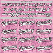 Laden Sie das Bild in den Galerie-Viewer, Custom Light Pink White-Black 3D Tropical Hawaii Jungle Leaves And Flower Authentic Baseball Jersey