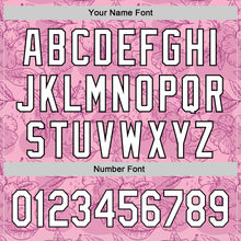 Laden Sie das Bild in den Galerie-Viewer, Custom Light Pink White-Black 3D Tropical Hawaii Jungle Leaves And Flower Authentic Baseball Jersey